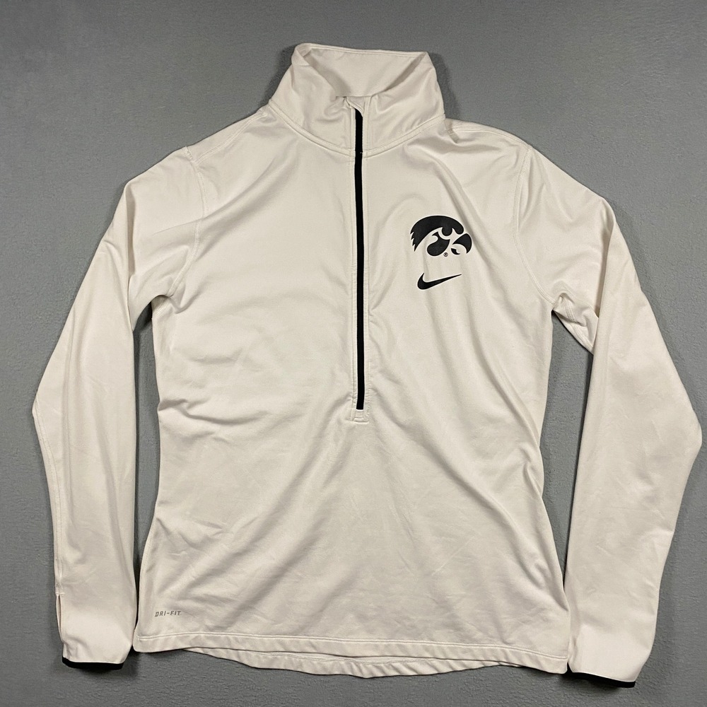 Nike Iowa Hawkeyes Pullover Mens XL White 1/4 Zip Dri-FIT 33501X-IW2